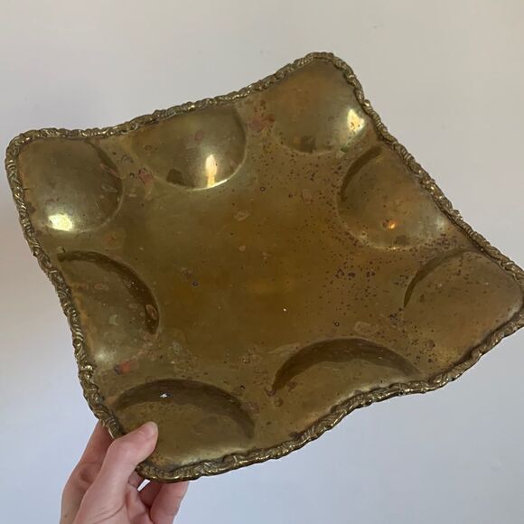 Vintage Mid Century Brass Bubble Tray - Picture 1 of 8